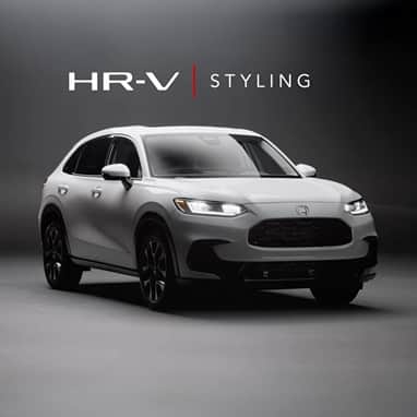 2027 Honda HR-V EX-L in Platinum White Pearl front view in a studio with Styling text (Subcompact Crossover SUV).